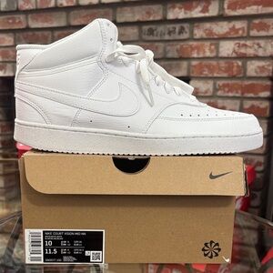 Nike Court Vision Mid Next Nature White Triple White Sneakers DN3577-100